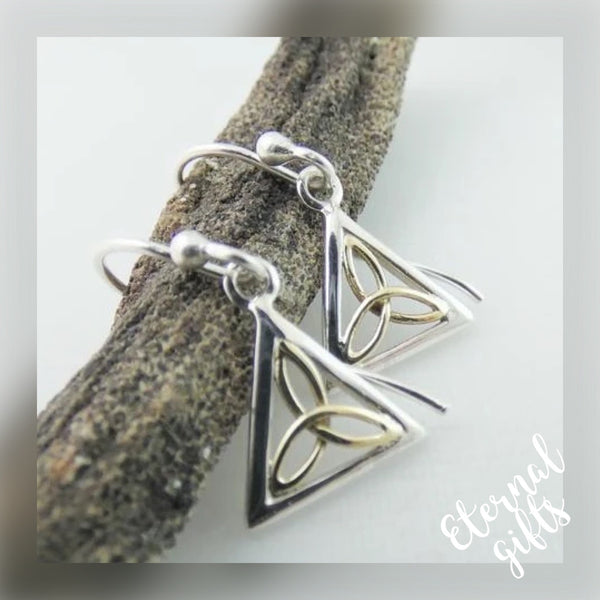 Trinity Knot Earrings in Sterling Silver by Banshee Silver